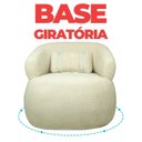 Ver imagem 6 de Poltrona Orgânica Giratória Chloe Decorativa com Almofada Plumante Bouclê Bege - Arkell