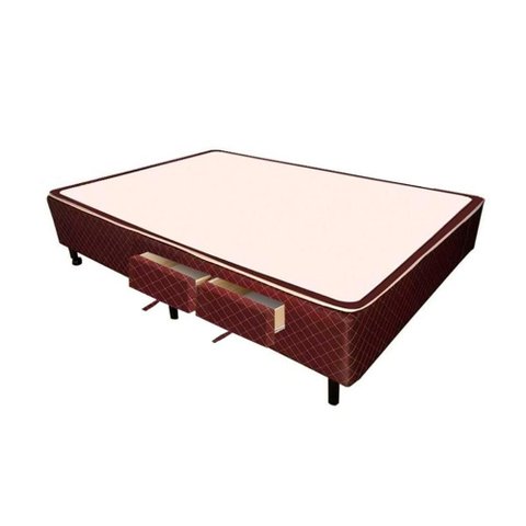 Cama Base c/Aux 2 Gavetas Viúva Castor Poli Brown 128x188x27