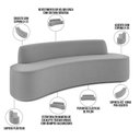 Ver imagem 3 de Sofá 4 Lugares Sala de Estar Cancún D02 Veludo Cinza 230 cm C-317 - Lyam Decor