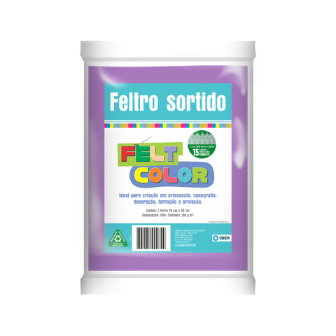 Feltro Feltcolor Liso Lavanda - 70cm X 50cm