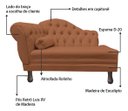 Ver imagem 4 de Recamier Divã Sofá 120cm Recepção Sala Larissa Suede:terracota/liso
