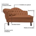 Ver imagem 4 de Recamier Divã Sofá 120cm Recepção Sala Larissa Suede:terracota/liso