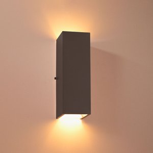 Arandela 2 Focos Fachos Grande 30cm Alumínio Marrom St2771