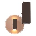 Ver imagem 3 de Arandela 2 Focos Fachos Grande 30cm Alumínio Marrom St2771