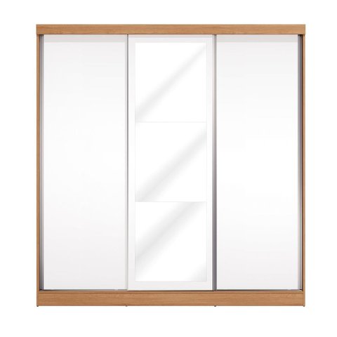 Guarda Roupas Casal 3 Portas de Correr 3 Espelhos Kappesberg Tapajós/branco 208cm
