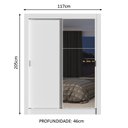 Ver imagem 3 de Guarda-Roupa Solteiro Madesa Dallas Plus 2 Portas de Correr com Espelho 4 Gavetas Branco Cor:Branco