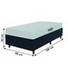 Cama Box Colchão Solteiro Espuma D20 Malibu 88x188x50cm Branco / Preto Hellen - 3