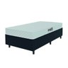 Cama Box Colchão Solteiro Espuma D20 Malibu 88x188x50cm Branco / Preto Hellen - 1
