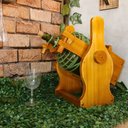 Ver imagem 4 de Suporte para Garrafão de Vinho em Madeira Maciça - Cerejeira - Sistema Serve Fácil