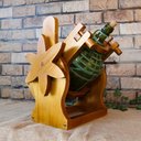 Ver mais imagens de Suporte para Garrafão de Vinho em Madeira Maciça - Cerejeira - Sistema Serve Fácil