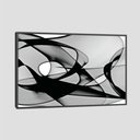 Ver imagem 1 de Quadro Preto E Branco Ondulado Tela Moldura Preta 95X63Cm