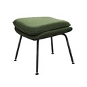 Ver imagem 6 de Poltrona Womb Chair com Puff Linho Base Preta Linha Premium Sala Quarto Leitura e Descanso - Verde