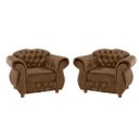 Ver imagem 1 de Kit C/ Duas Poltronas Chesterfield Merlo Suede Marrom / decoracao, sala tv, recepcao, barbearia