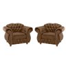 Kit C/ Duas Poltronas Chesterfield Merlo Suede Marrom / decoracao, sala tv, recepcao, barbearia - 1