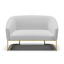 Ver imagem 3 de Sofá 2 Lugares Namoradeira Industrial Dourado Stella Noz/linho Cinza D03 - D’Rossi