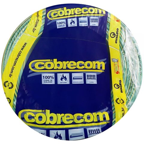 Cabo de Cobre Flexicom 750 Volts 1,5mm Verde e Amarelo com 100 Metros - 1150452401 - COBRECOM