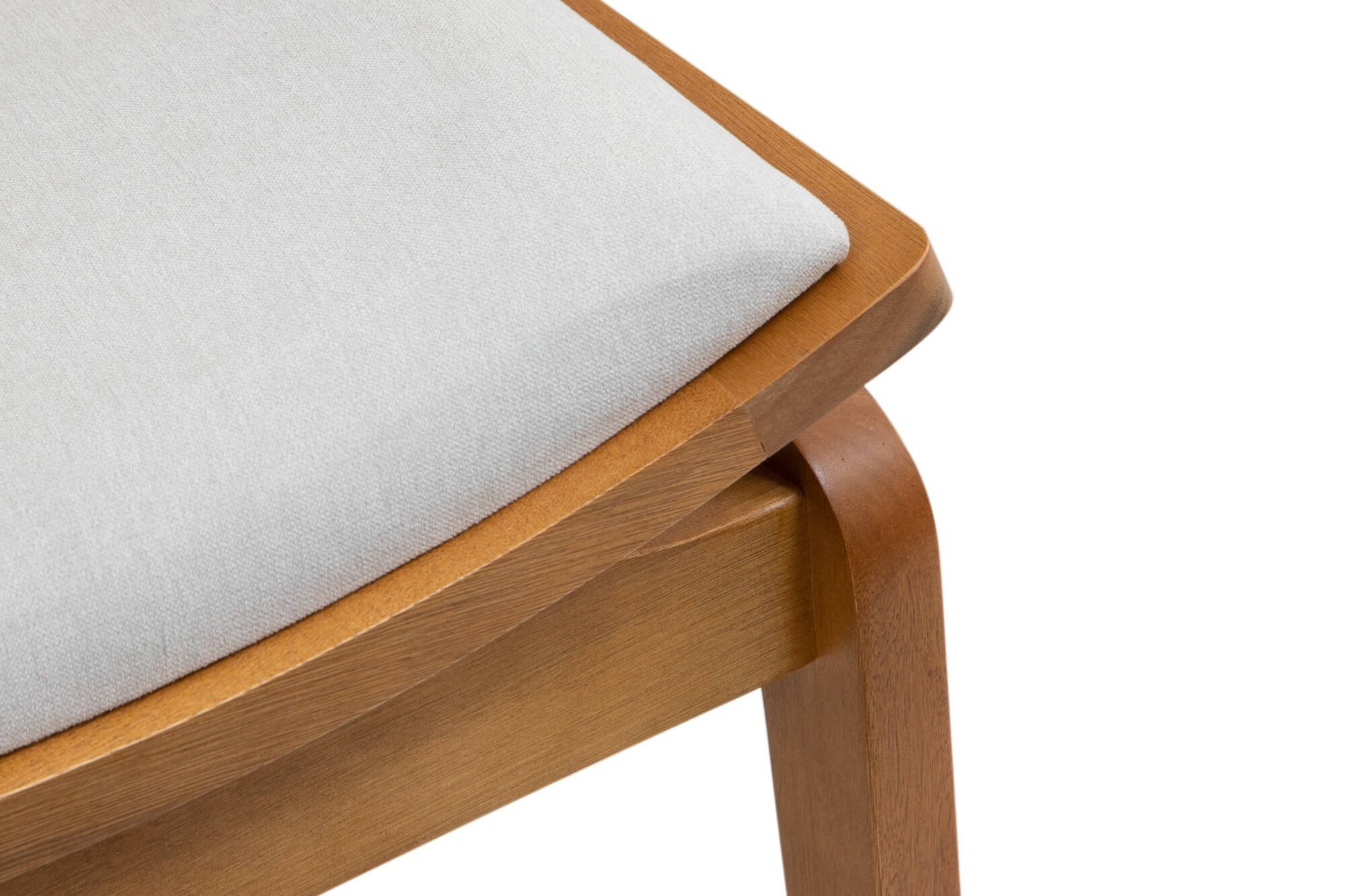 Cadeira Megan Madeira Estofada Telinha Moderna Luxo Alta Decoração:Veludo Cinza Claro - 6