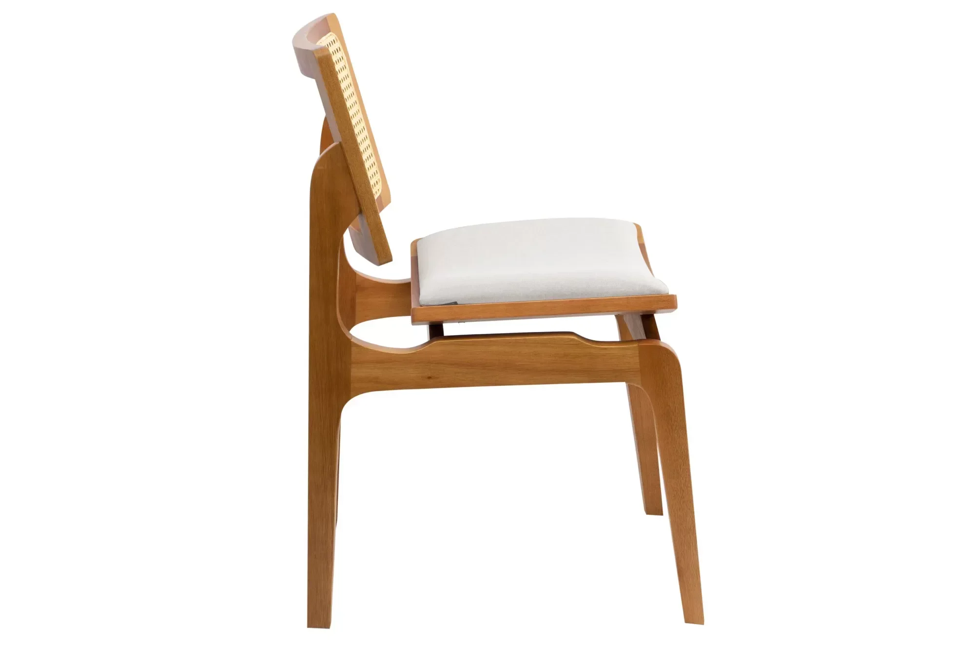 Cadeira Megan Madeira Estofada Telinha Moderna Luxo Alta Decoração:Veludo Cinza Claro - 2
