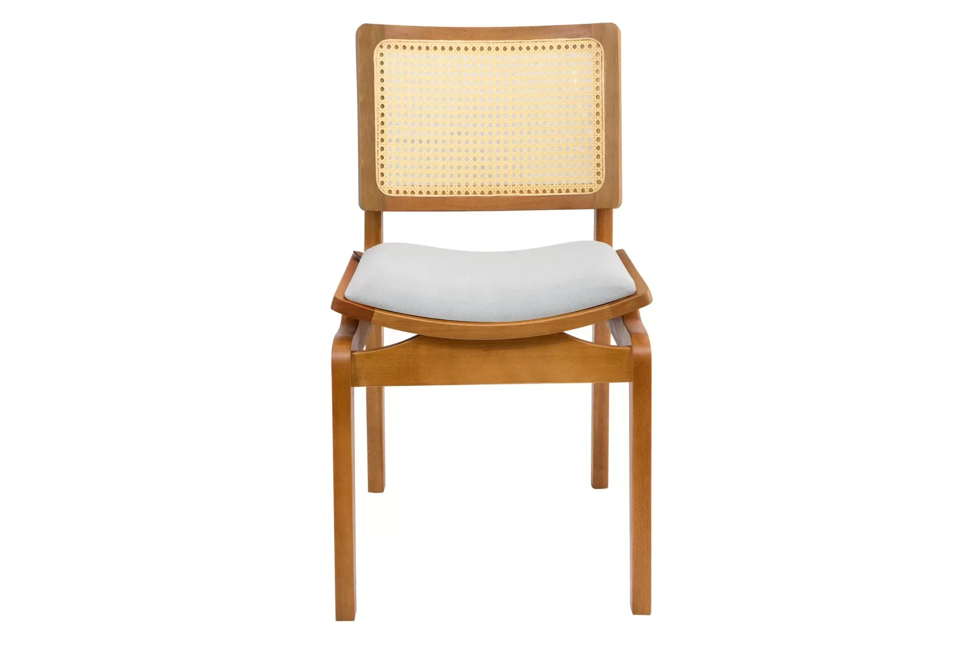 Cadeira Megan Madeira Estofada Telinha Moderna Luxo Alta Decoração:Veludo Cinza Claro - 3