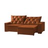 Sofa Retrátil Reclinável Milão 2,90m 5 Lugares Estofado Linho Terracota - 2