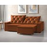 Sofa Retrátil Reclinável Milão 2,90m 5 Lugares Estofado Linho Terracota - 1