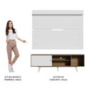 Ver imagem 6 de Rack Madesa Dubai e Painel para Tv até 65 Polegadas com Pés - Rustic/branco 6e09