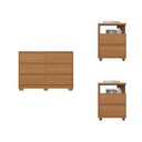 Ver imagem 4 de Conjunto Quarto Adulto 01 Cômoda e 02 Mesas de Cabeceira Ravenna