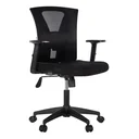 Ver imagem 2 de Cadeira Escritório Ergonômica em Tela com Apoio Lombar Preta Preto Poliéste