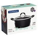 Ver imagem 2 de Caçarola Mônaco Induction Alumínio Revestimento Antiaderente Starflon Preto 24 Cm 4,5 L