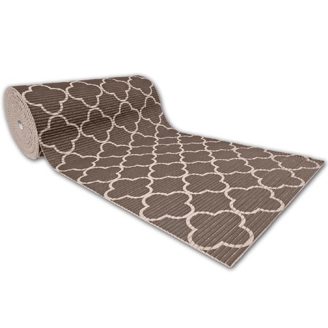 Tapete Passadeira Emborrachada Antider 65cm Venda por Metro Marrom Cinza Modular