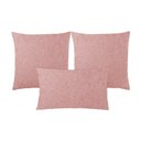 Ver imagem 1 de Kit 3 Capas Almofada Baguete Bouclé Quadradas e Retangular Zíper Invisível, Texturizado