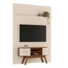 Conjunto New Estoril Painel com Prateleira Aparador Rack Naturale/off-white - 2