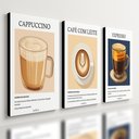 Ver imagem 1 de Kit 3 Quadro Decorativo Café para Copa Cozinha Lanchonete Moderno Qualidade Premium 40x28cm