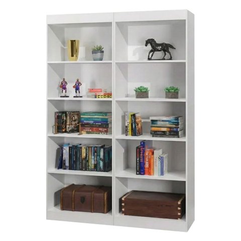 Estante Livreiro Multiuso 8 Prateleiras 1,71m Office Branco J&a