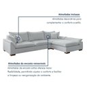 Ver imagem 4 de Sofá de Canto 6 Lugares com Chaise Modulado 320cm com Base em Madeira Maciça Dominique Yescasa