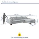 Ver imagem 3 de Sofá de Canto Modulado com Chaise 6 Lugares Base em Madeira Maciça Dominique