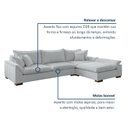 Ver mais imagens de Sofá de Canto 6 Lugares com Chaise Modulado 320cm com Base em Madeira Maciça Dominique Yescasa