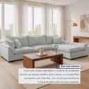 Ver imagem 7 de Sofá de Canto 6 Lugares com Chaise Modulado 320cm com Base em Madeira Maciça Dominique Yescasa