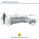 Ver imagem 3 de Sofá de Canto 6 Lugares com Chaise Modulado 320cm com Base em Madeira Maciça Dominique Yescasa