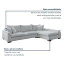 Ver imagem 5 de Sofá de Canto 6 Lugares com Chaise Modulado 320cm com Base em Madeira Maciça Dominique Yescasa