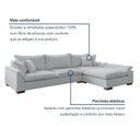 Ver imagem 6 de Sofá de Canto 6 Lugares com Chaise Modulado 320cm com Base em Madeira Maciça Dominique Yescasa