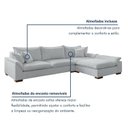 Ver imagem 7 de Sofá de Canto 6 Lugares com Chaise Modulado 320cm com Base em Madeira Maciça Dominique Yescasa