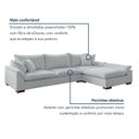 Ver mais imagens de Sofá de Canto Modulado com Chaise 6 Lugares Base em Madeira Maciça Dominique