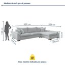 Ver imagem 4 de Sofá de Canto 6 Lugares com Chaise Modulado 320cm com Base em Madeira Maciça Dominique Yescasa