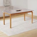 Ver imagem 1 de Mesa de Jantar 6 Lugares com Vidro 180cm Retangular Multimóveis Crjcm-MES011 Cinamomo/Off White