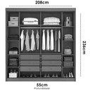 Ver imagem 3 de Guarda Roupa Versatto 6 Gavetas com Espelho - Cumaru Fendi