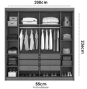 Ver imagem 3 de Guarda Roupa Versatto 6 Gavetas com Espelho - Cumaru Fendi