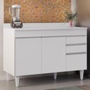 Ver imagem 2 de Balcão Gabinete para Pia com Tampo 120cm Michigan Branco - Lumil