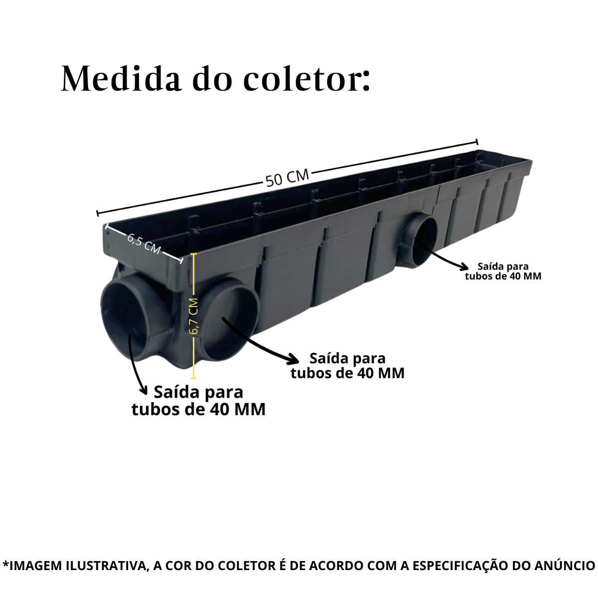 Ralo Linear Quintal Varanda 6x50 Bolinha Cocho Marrom - 3