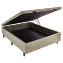 Ver imagem 1 de Cama Box Baú Casal Sintético Bege 38x138x188